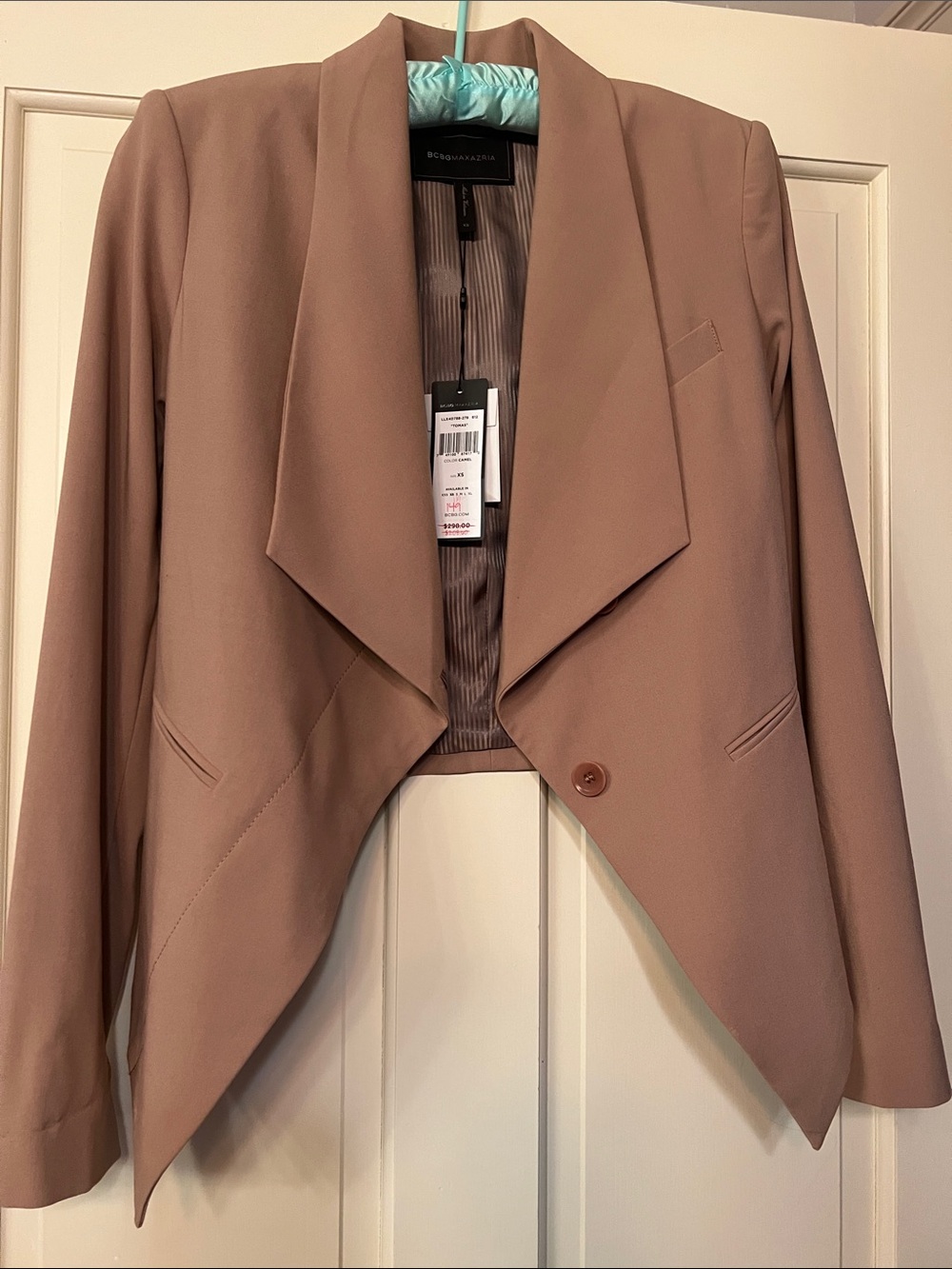 NWT $290 BCBGMaxAzria Camel Tan Blazer Jacket XS